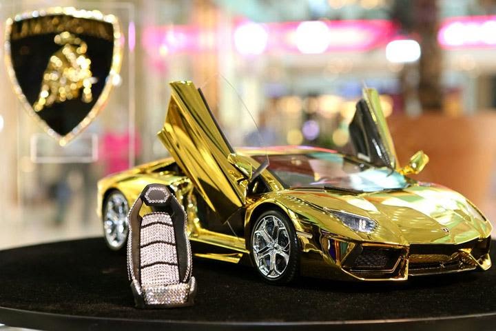 gold lamborghini toy car