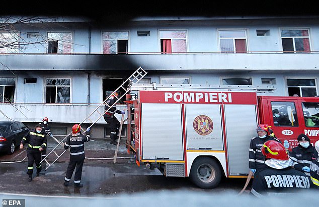  Five Covid-19 patients are killed in hospital blaze two months after ten died in another hospital fire in Romania (photos)
