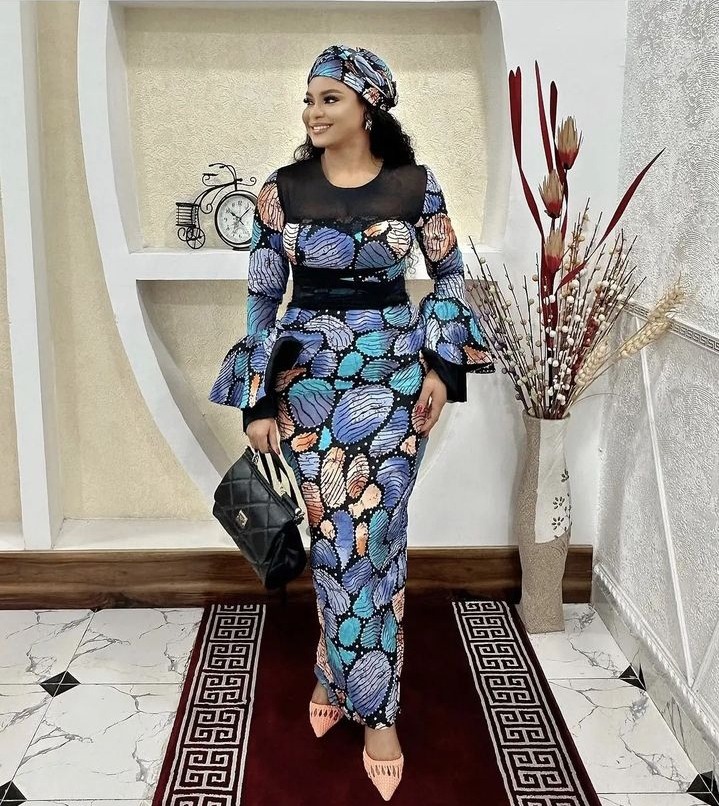 Ankara a line hot sale long gown