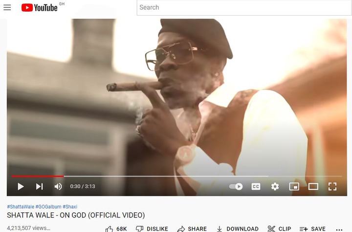 One of Ghanaians 2022 top songs, Shatta Wale's On God peaks 4 Million on YouTube