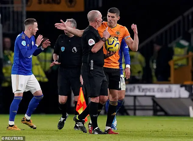 The Wolves captain was angry that VAR ruled out Willy Boly's first-half goal