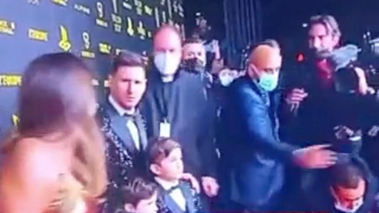 Lionel Messi hailed a "king" for sticking up for wife at Ballon d'Or in loyal footage