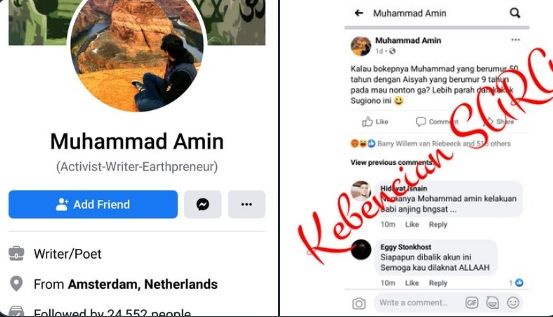 Tangkapan Layar Status Facebook Diduga Lecehkan Nabi Muhammad (Twitter/@muannas_aladid).