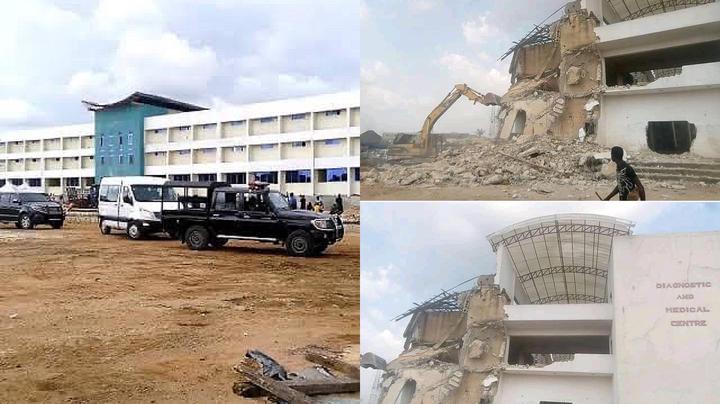outrage-as-uzodimma-demolishes-ultra-modern-hospital-built-by-okorocha-photos
