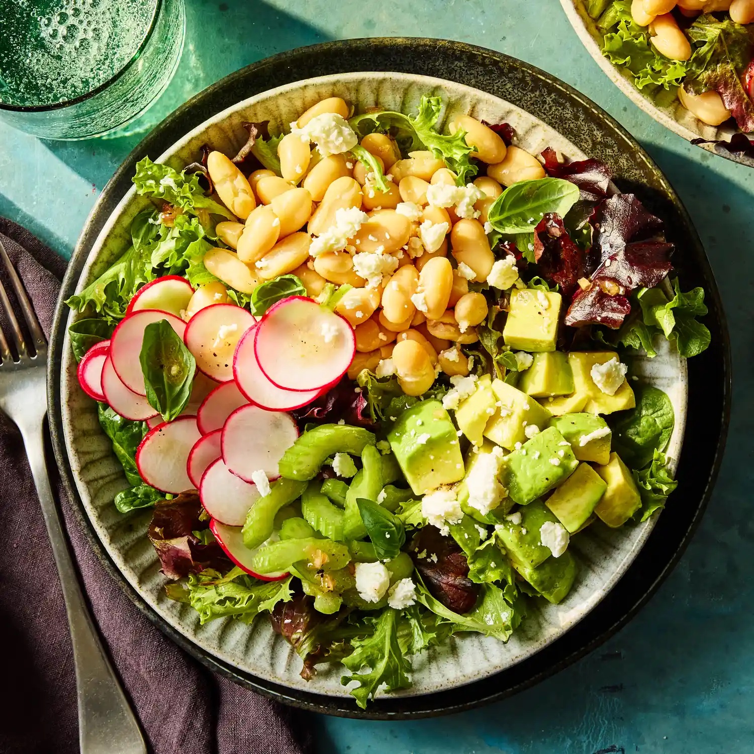 A recipe image of No-Cook White Bean & Avocado Bowls.