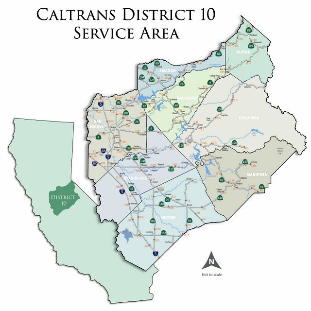 Caltrans District 10 Map Caltrans District 10 Road Report & Construction Schedule April 25 To May  1St - Opera News