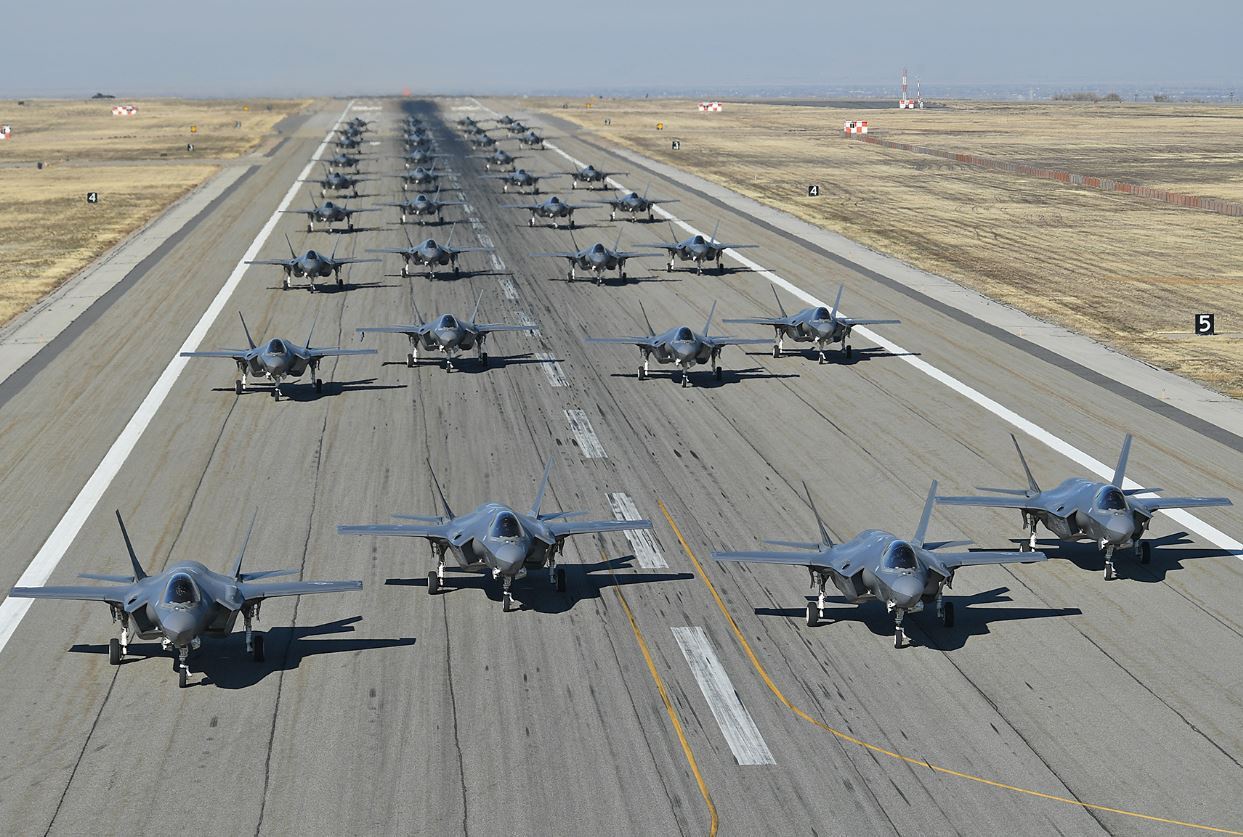  Fifty-two F-35A Lightning II stealth jets were used in the drill conducted by the active duty 388th and Reserve 419th Fighter Wings