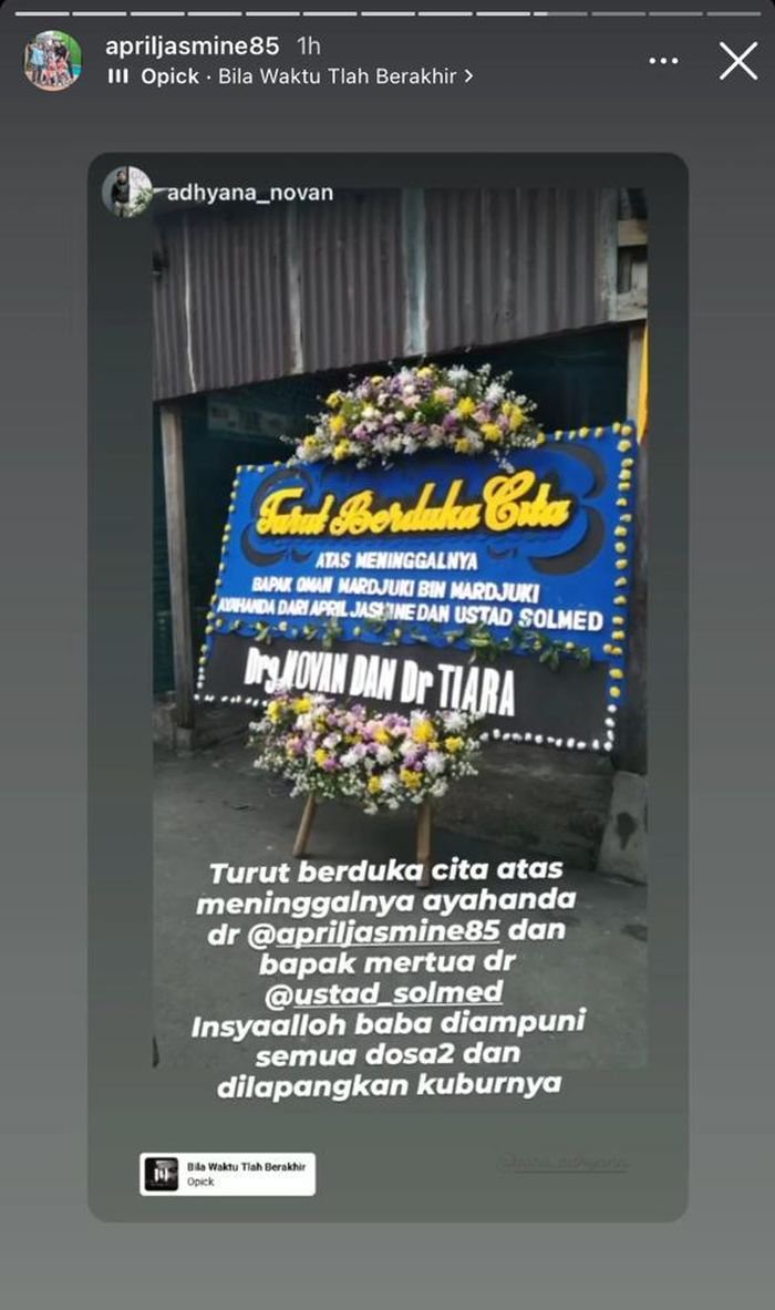 Keluarga besar April Jasmine berduka