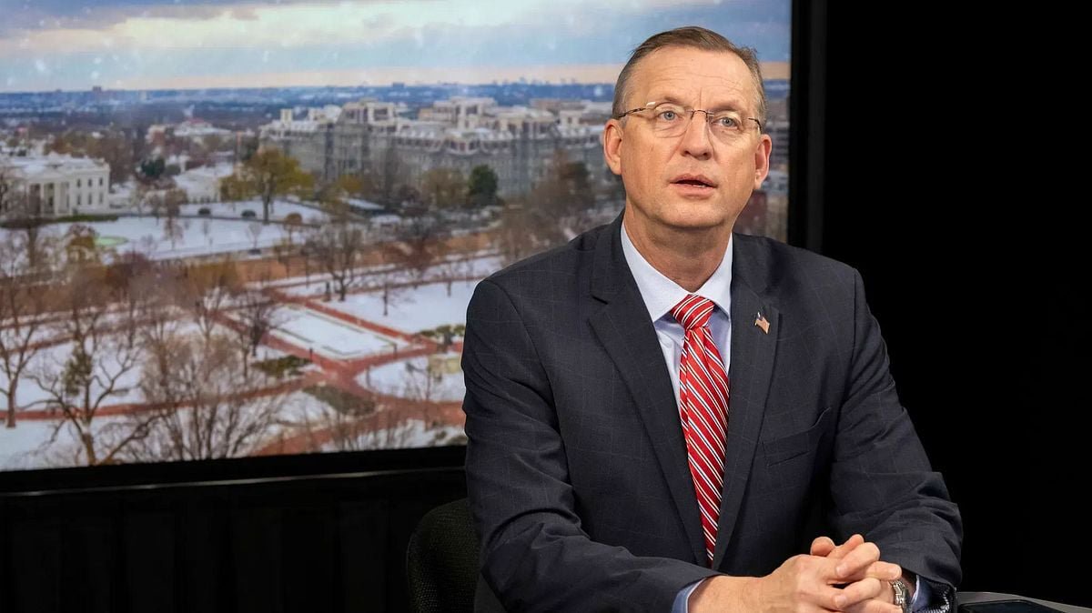 VA Secretary Doug Collins during Newsmax interview, Feb. 12, 2025.