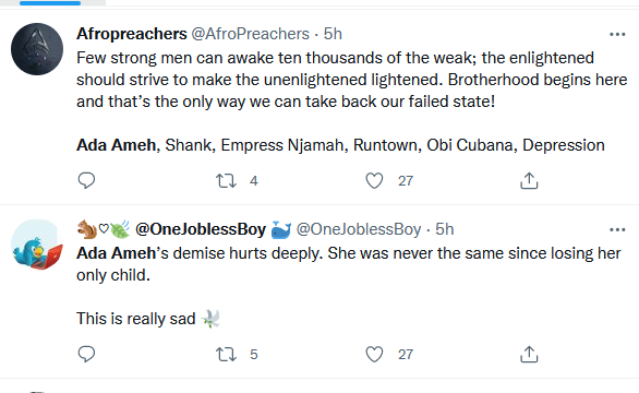 Nigerians express shock over news of Nollywood actress, Ada Ameh