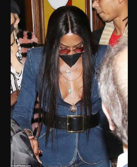 Braless Naomi Campbell, 51, suffers a nip slip in plunging denim co-ord at Bob Marley The Musical (Photos)
