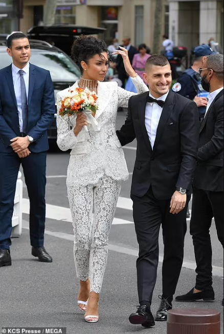Footballer Marco Verratti ties the knot for second time as he marries his model girlfriend Jessica Aidi