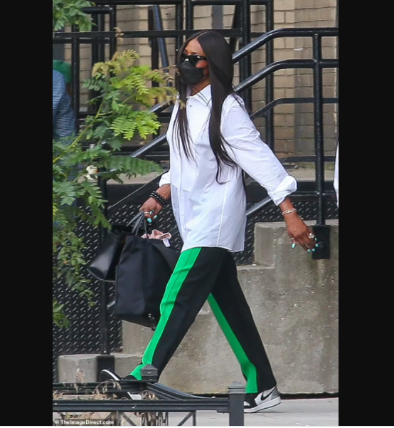 Supermodel Naomi Campbell, 50, is seen in public with her newborn daughter for first time (photos)