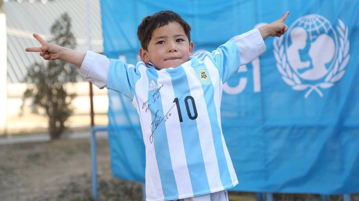 Score! Afghan Boy With Homemade Lionel Messi Jersey Just Got A Real One :  The Two-Way : NPR