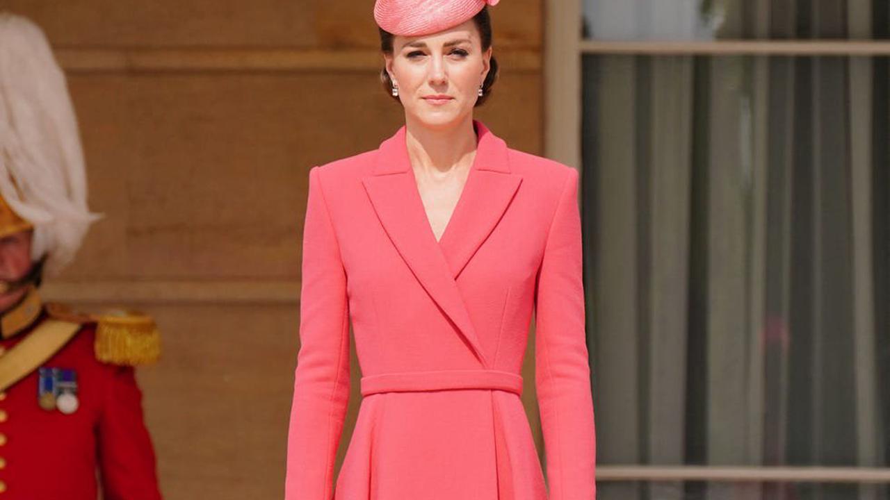 Kate Middleton Is a Vision in Coral While Representing The Queen at Buckingham Palace Garden Party
