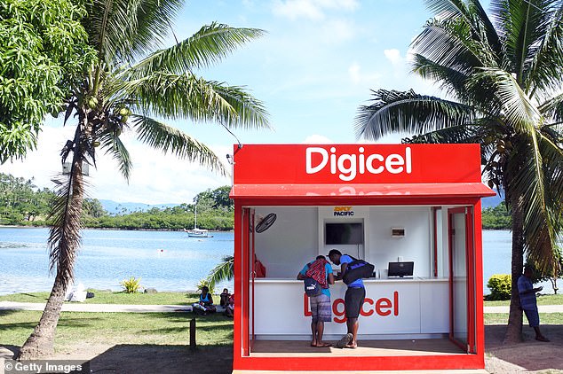 A Digicel store pictured in Fiji in 2017. The telecommunications company is weighed down by $US6.7billion ($AUD10.4billion) in debt