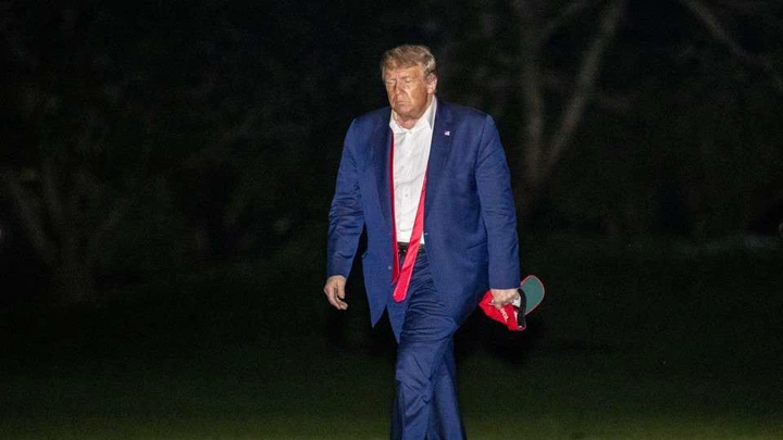 Donald Trump wearing a suit and tie