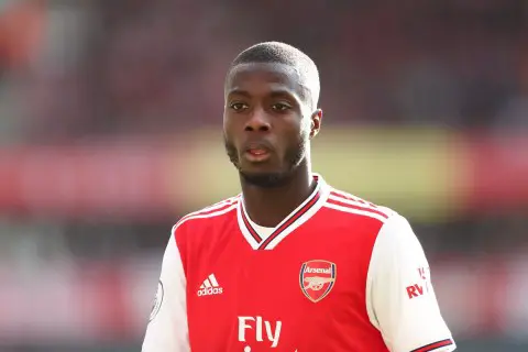 LONDON, ENGLAND - OCTOBER 06: Nicolas Pepe of Arsenal during the Premier League match between Arsenal FC and AFC Bournemouth at Emirates Stadium on October 6, 2019 in London, United Kingdom. (Photo by James Williamson - AMA/Getty Images)