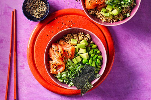 salmon avocado sushi bowl