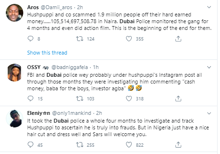 Nigerians praise Dubai police following the release of the video of Hushpuppi?s arrest alongside others 