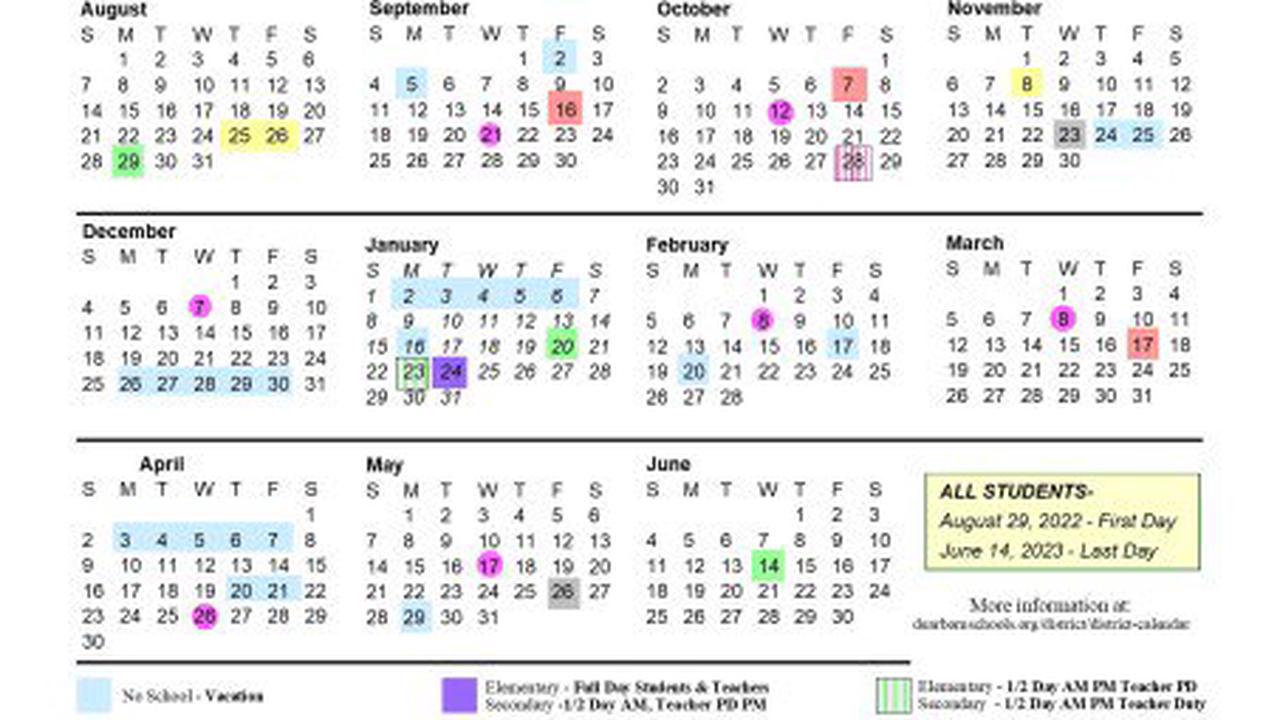 Evsc Calendar 2022 23 Dearborn Schools Releases 2022-23 Calendar - Opera News