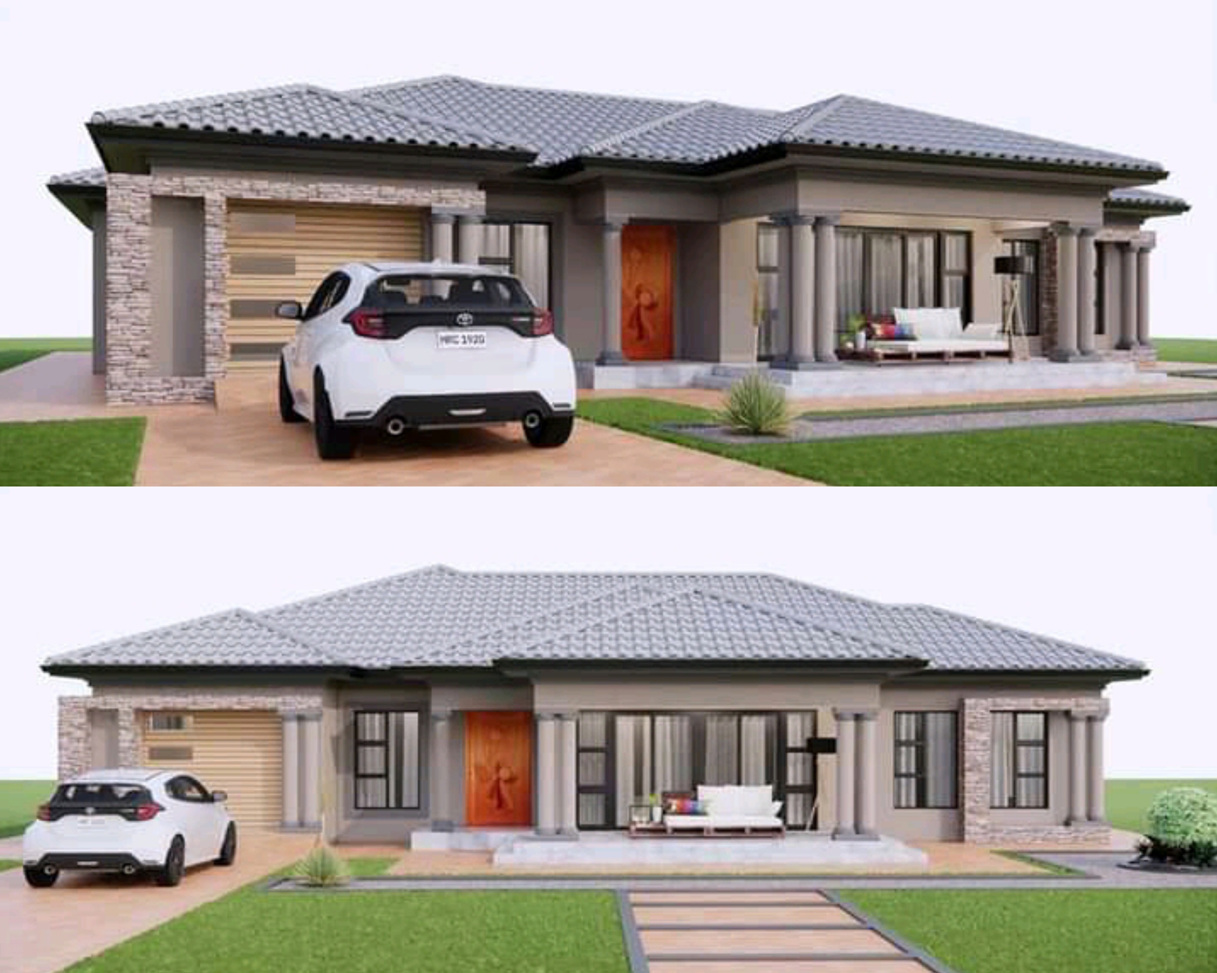 A Lovely 3D House Plan With 3-Bedrooms And More Features