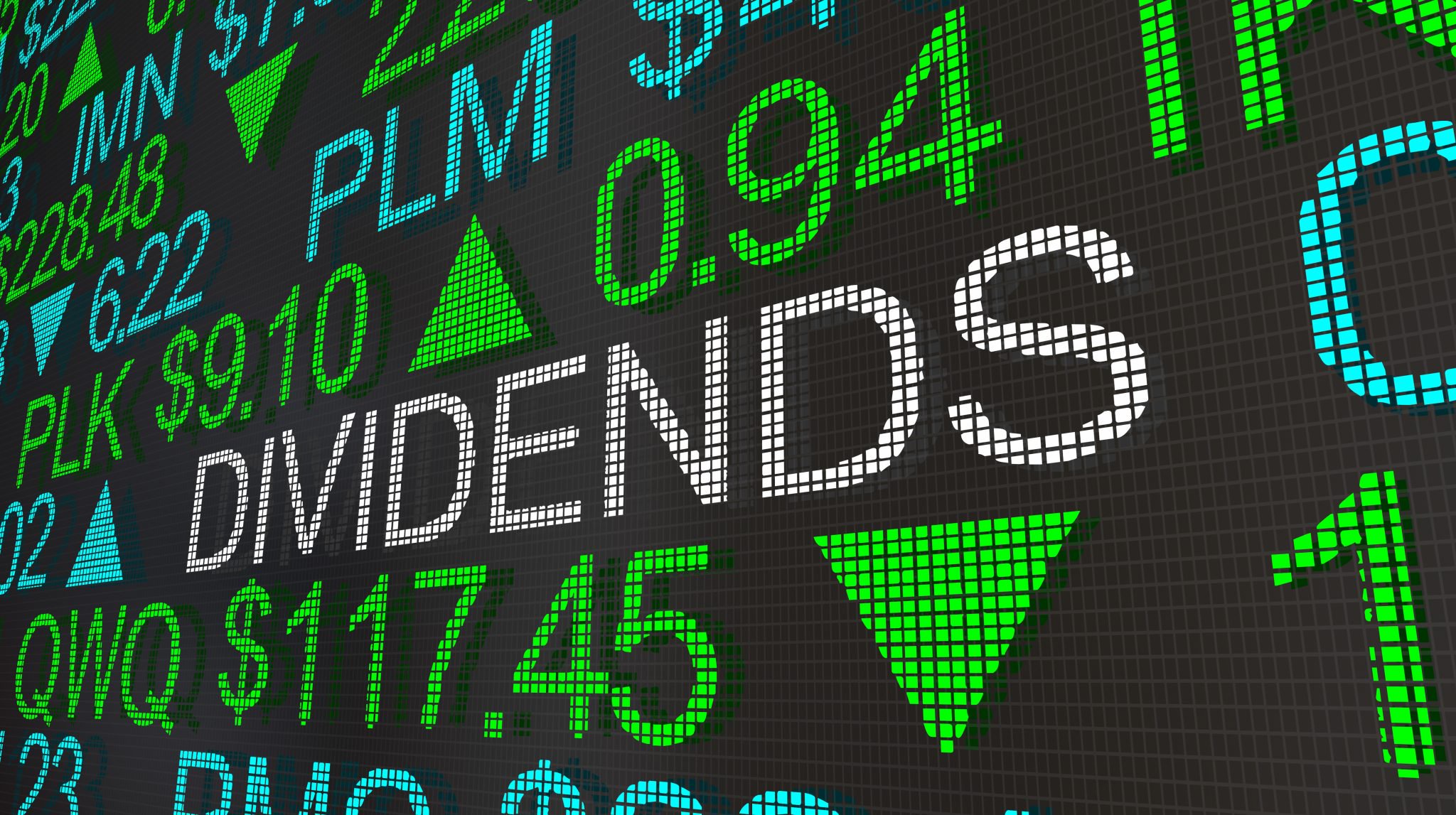 Dividends Stock Market Investments Ticker 3d Illustration