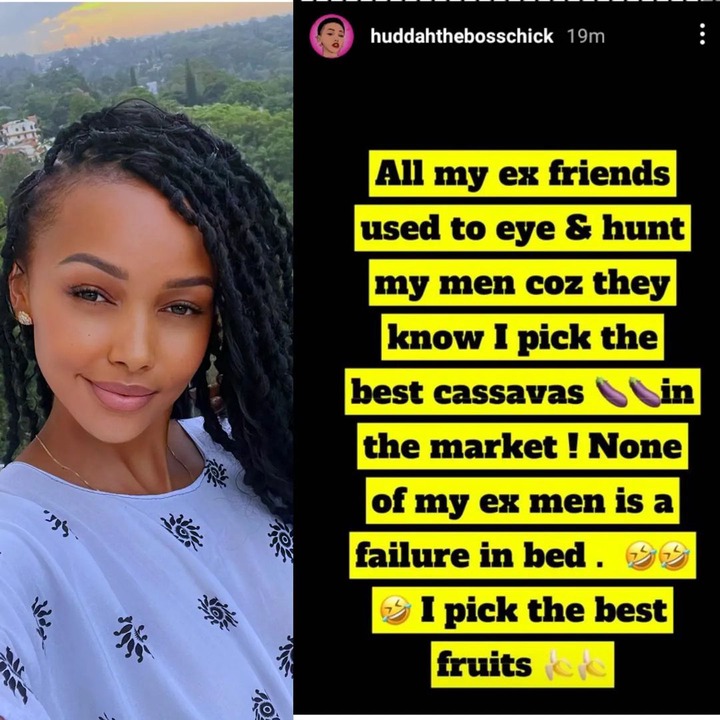 My ex friends hunt my men because they know I pick men with best gbola - Huddah Monroe