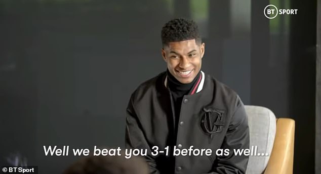 Rashford was asked about losing 3-1 to Manchester City and responded in kind to the kid