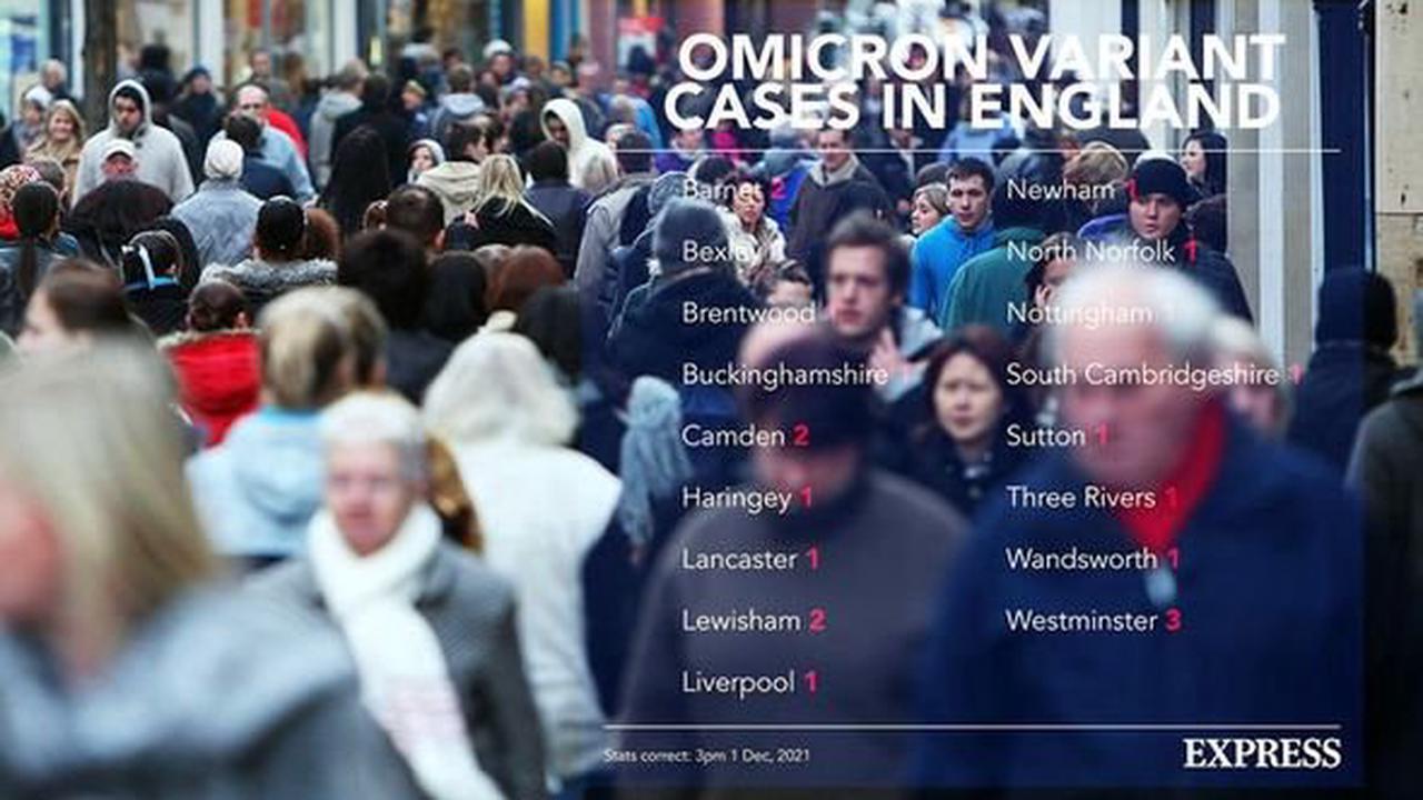 Omicron warning: 10 new cases recorded in UK - the four areas with the most variant cases