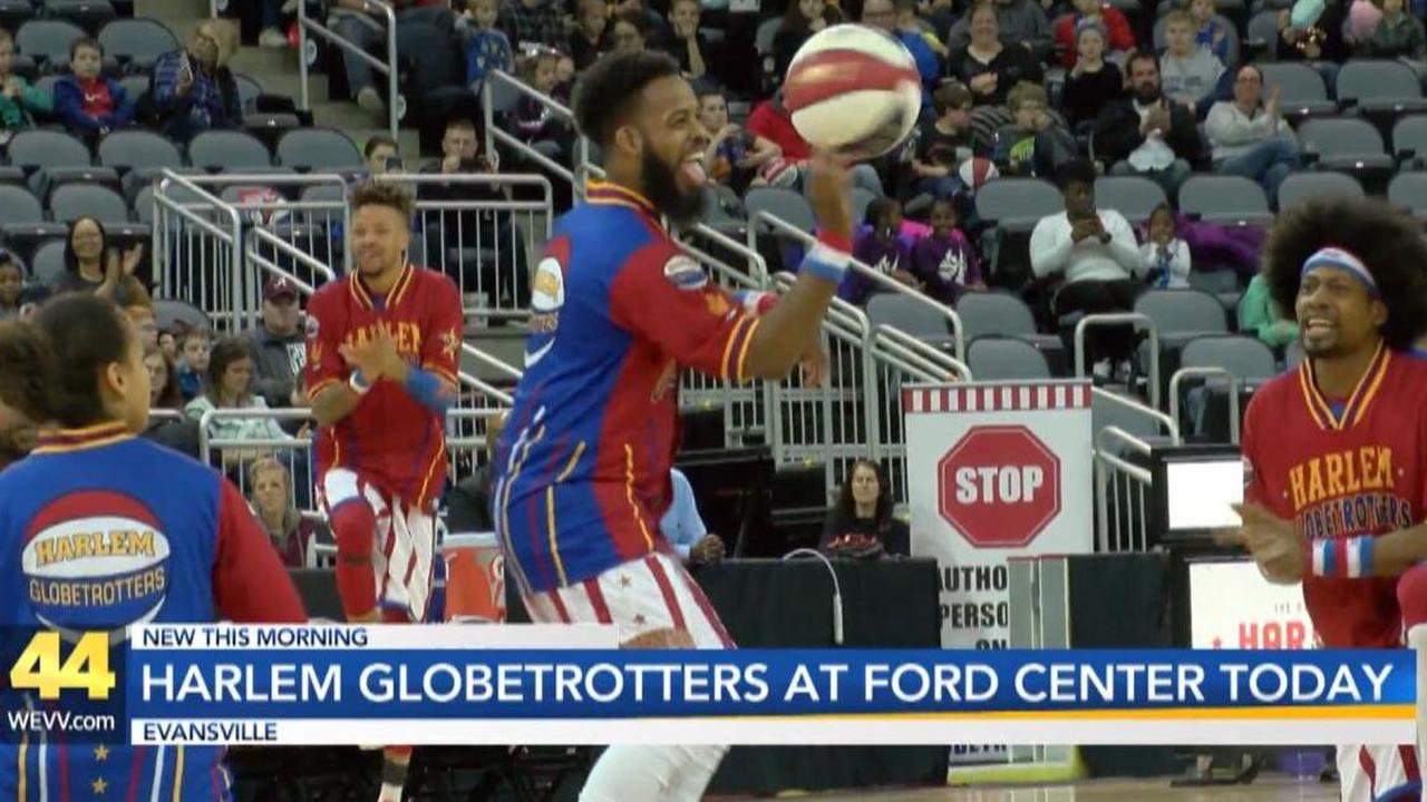Harlem Globetrotters getting ready for Monday afternoon's game at the Ford Center
