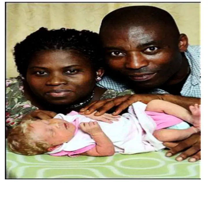 Birth to white baby nigerian couple gives 
