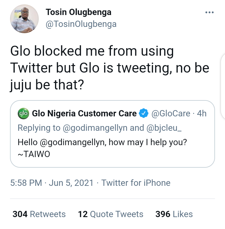 Glo is tweeting