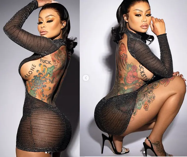 Blac Chyna showcases plenty of side boobs and her bare backside in revealing dress (Photos)