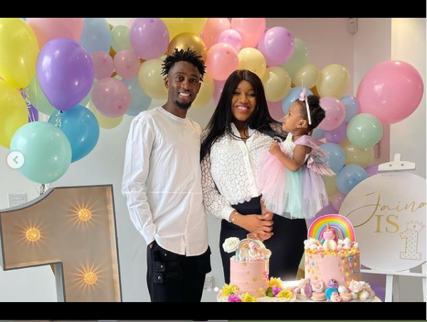 Super Eagles midfielder, Wilfred Ndidi and wife Dinma celebrate their daughter on her 1st birthday (photos)