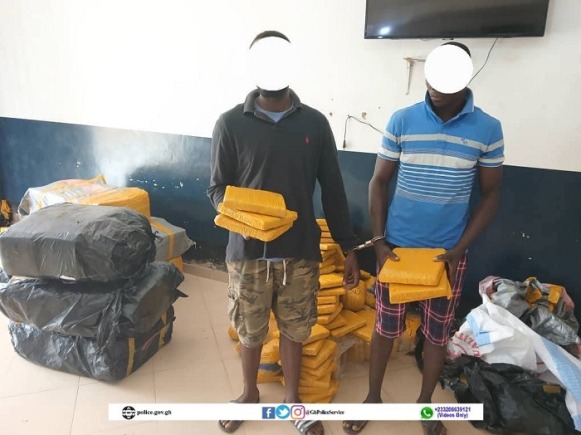Two arrested with 519 parcels of suspected Indian hemp in Gomoa Nyanyano