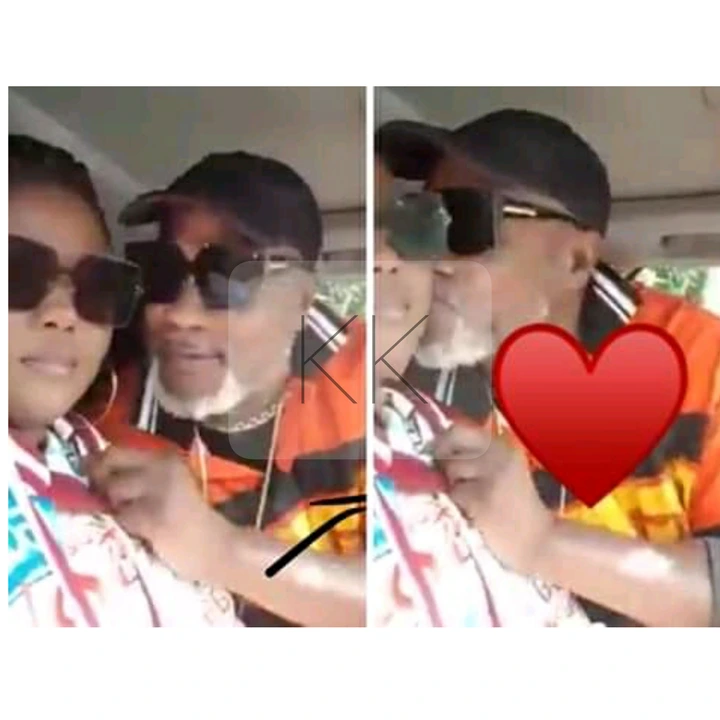 Image capturée de la vidéo de Koffi entrain de faire des câlins à Cindy le coeur ( tirée de l'app Opera News )