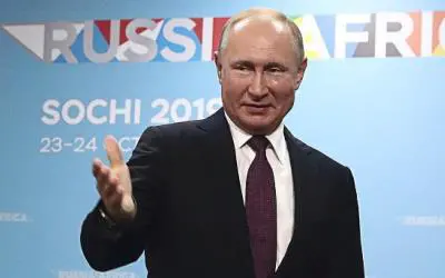 Russian President Vladimir Putin at the Africa Summit in Namibia