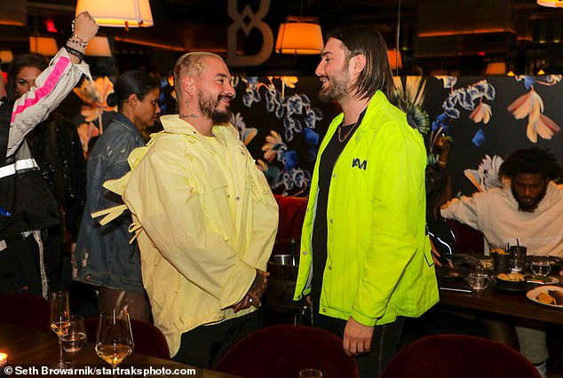 Congrats: The Colombian singer chatted it up with Swedish DJ Alesso