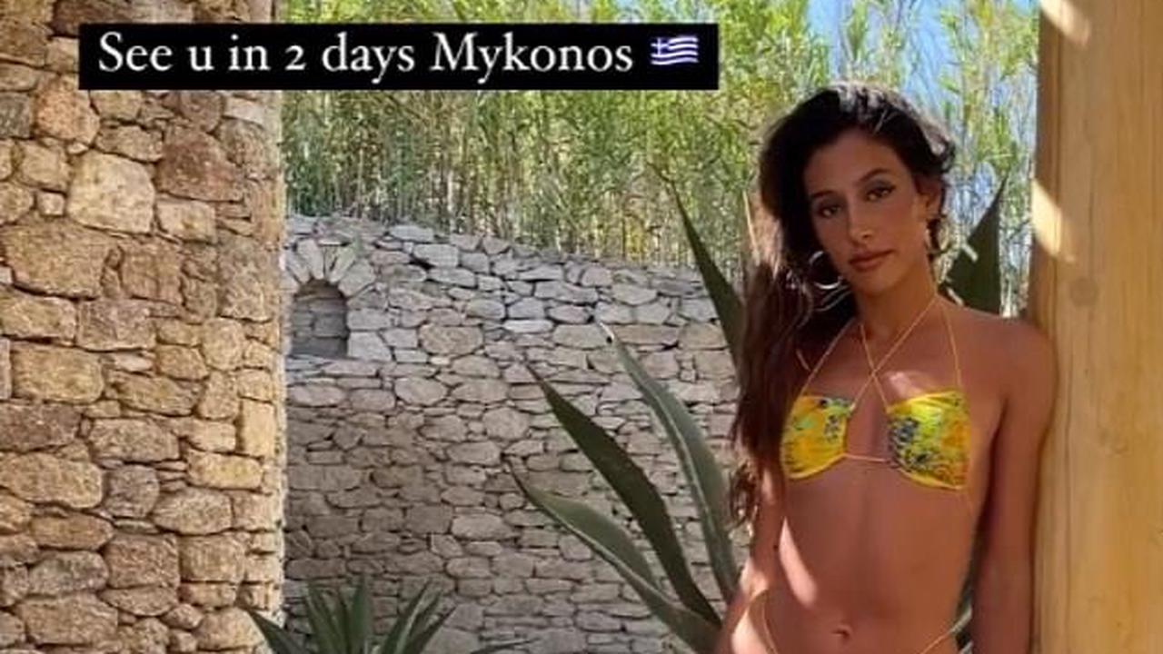 Newly single Love Island star Amelia Marni shows her ex-boyfriend Josh Moss what he's missing as she sizzles in a tiny bikini on holiday in Mykonos