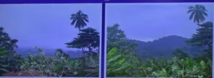 The two pictures were taken in the environs where the accident took place. It was not taken on the day of the accident but was taken on a different day as part of the investigation. The photo on the left  was taken showing the morning weather and visibility at 9:00 hours. The photo on the right was taken at the same place and area showing the afternoon weather and visibility at 12:00 hours