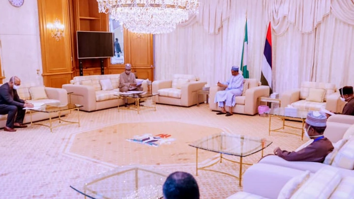 The task force members led by the Secretary to the Government of the Federation, Mr. Boss Mustapha, met with President Muhammmadu Buhari at the State House, Abuja. (Punch)