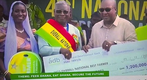 Watch the moment an 82-year-old cocoa farmer was named 2025 National Best Farmer