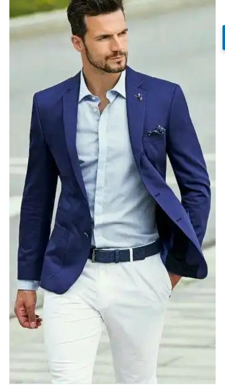 light blue shirt grey blazer