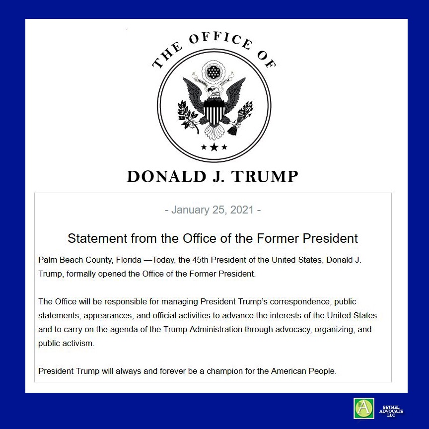 Breaking Donald J Trump Announces Office Of The Former President That Will Carry On The Agenda Of The Trump Administration Opera News