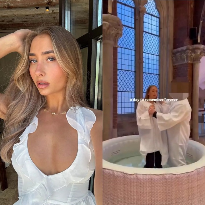 Lily Phillips, the adult content creator who went viral for sleeping with 1000 men in one day, gets baptised (video)