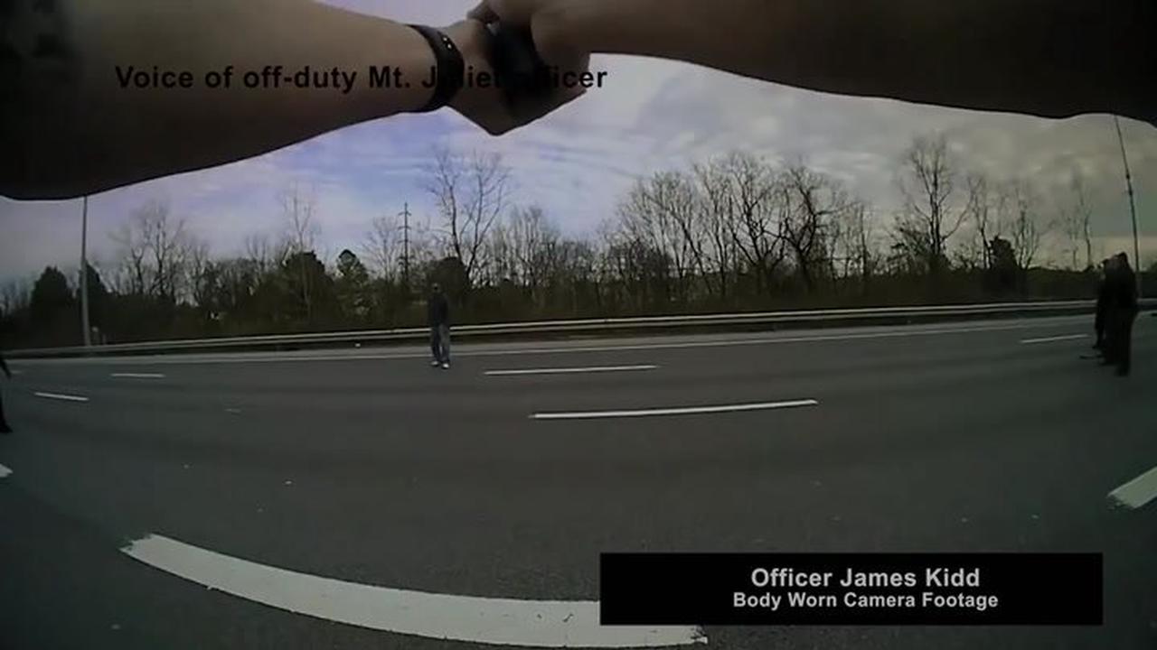 Police release bodycam to claim Nashville man took ‘gun stance’ before nine officers shot him dead on highway