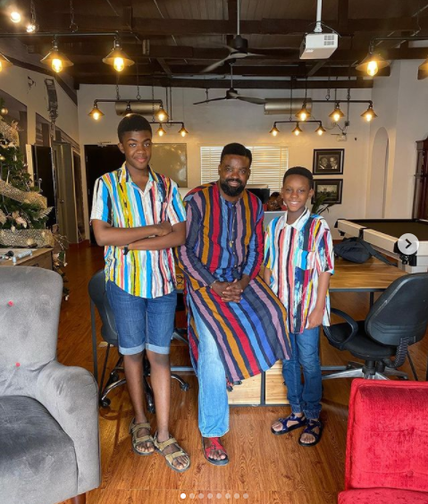 Adorable photos of Kunle Afolayan and his children