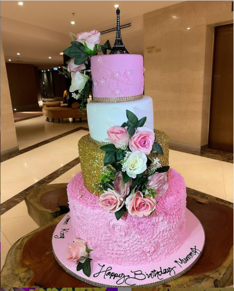 Tonto Dikeh shows off five massive cakes in celebration of her 36th birthday (Photos)