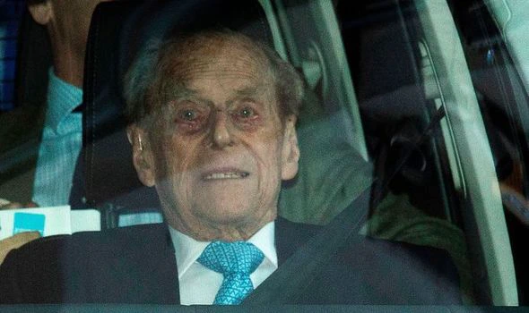 Prince Philip leaving hospital